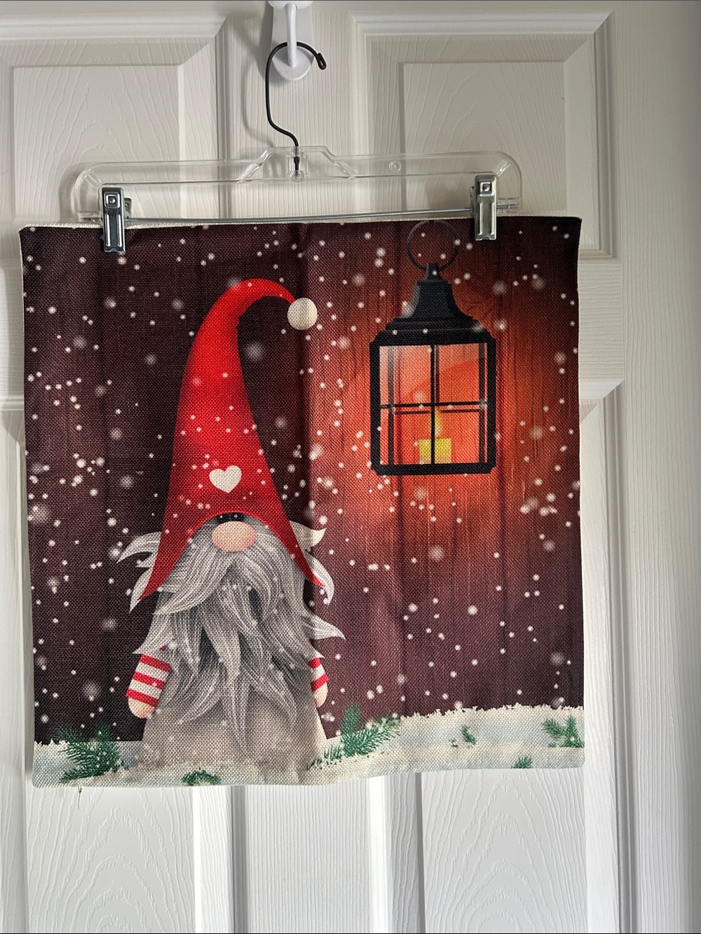 Holiday Gnome Decorative Pillow Cover - Red Gnome Design